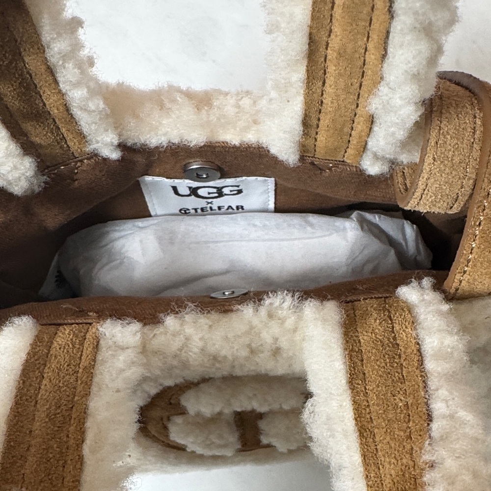 Telfar X UGG Cream Shearling Mini Bag - Picture 4 of 7
